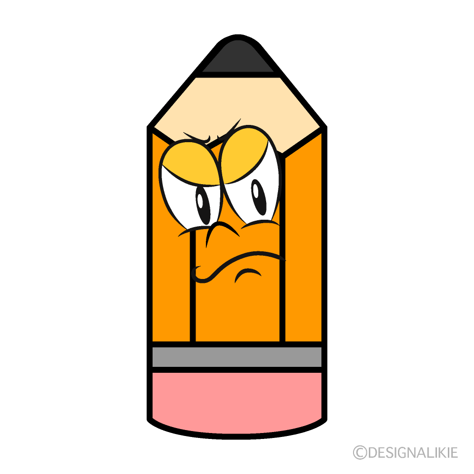 Angry Pencil Cartoon Character Image