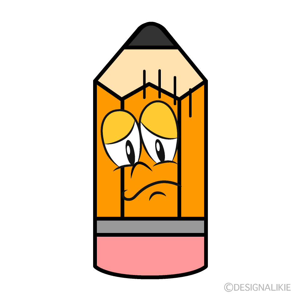 Worried Pencil Cartoon Character Image