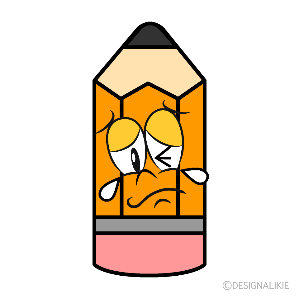 Crying Pencil Cartoon Character Image