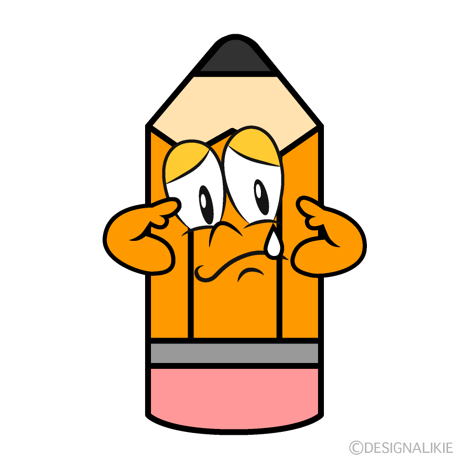 Sobbing Pencil Cartoon Character Image