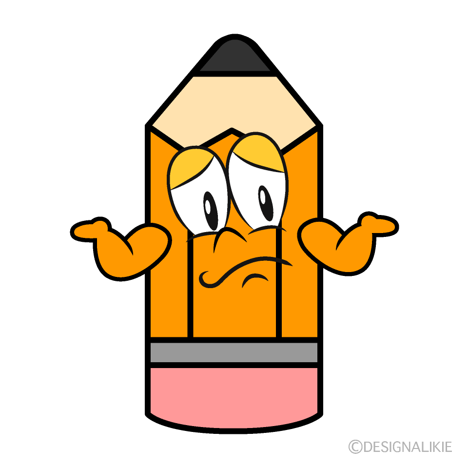 Troubled Pencil Cartoon Character Image