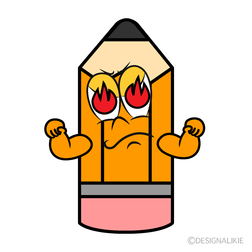 Burning Pencil Cartoon Character Image
