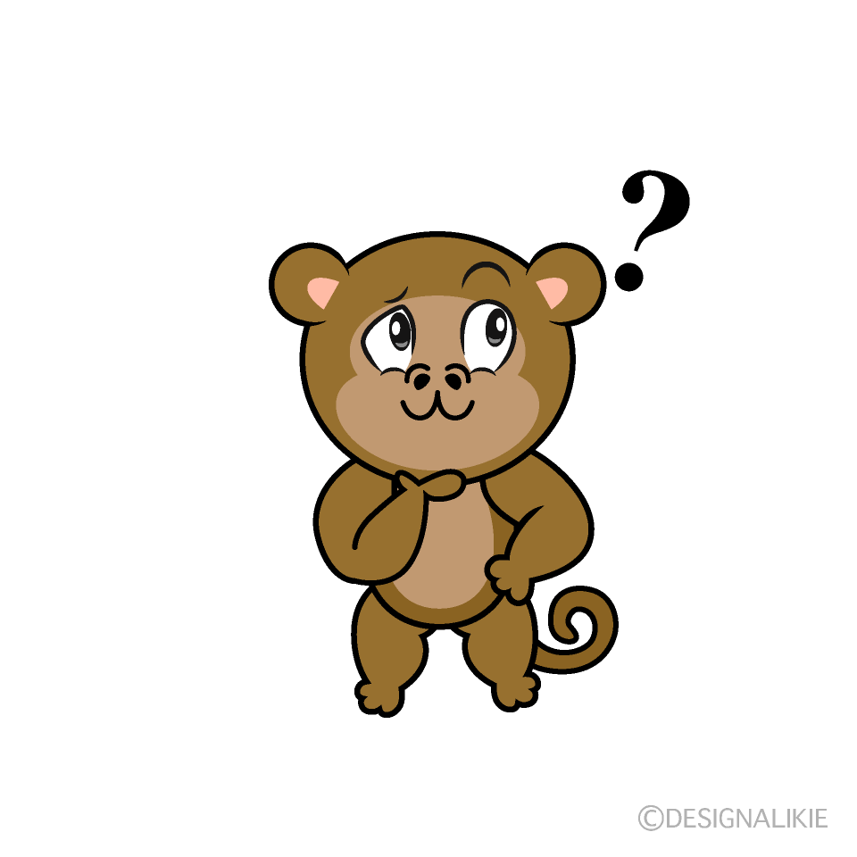 Thinking Monkey Cartoon Character Image