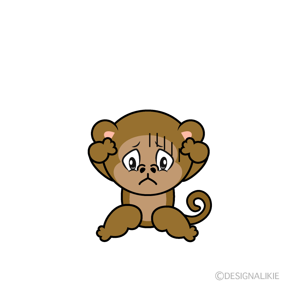 Depressed Monkey Cartoon Character Image