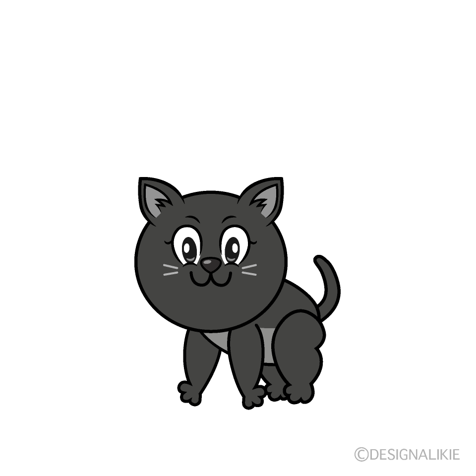 Black Cat Cartoon Character Image