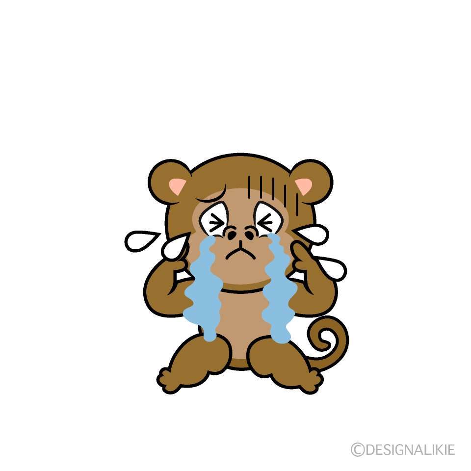 Crying Monkey Cartoon Character Image
