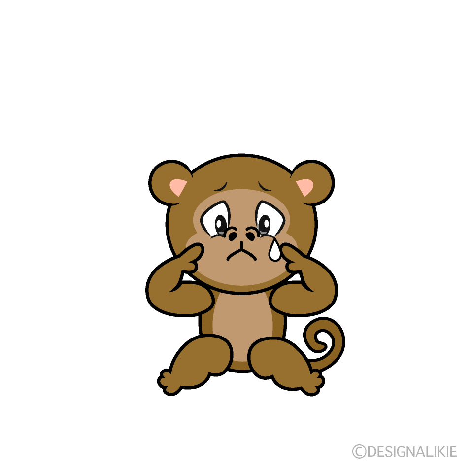 Sad Monkey Cartoon Character Image