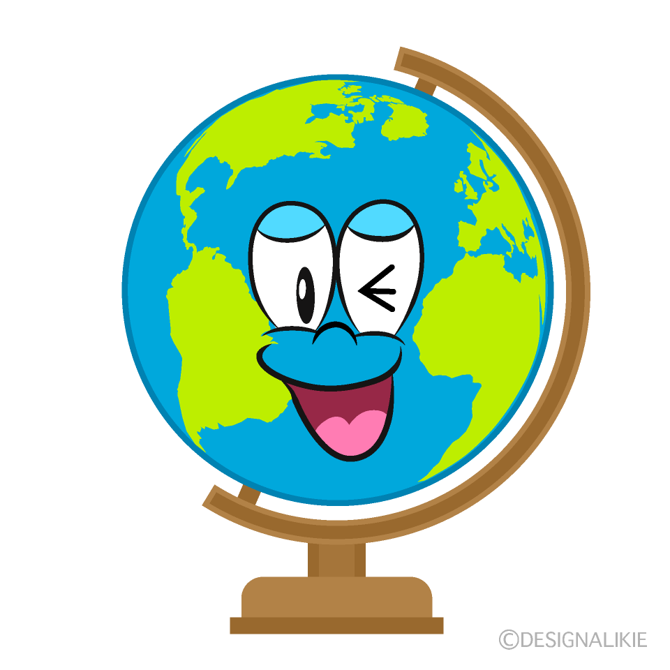 Laughing Globe Cartoon Character Image