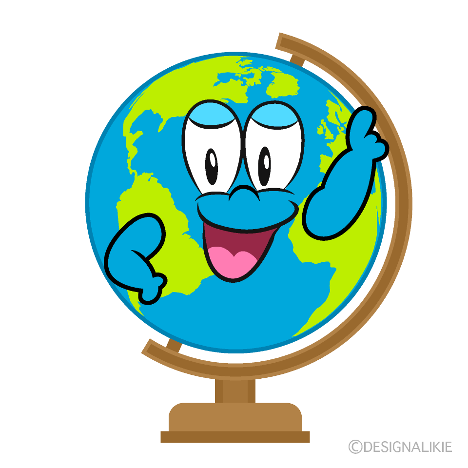 Globo Terraqueo Pose Señalando Animado