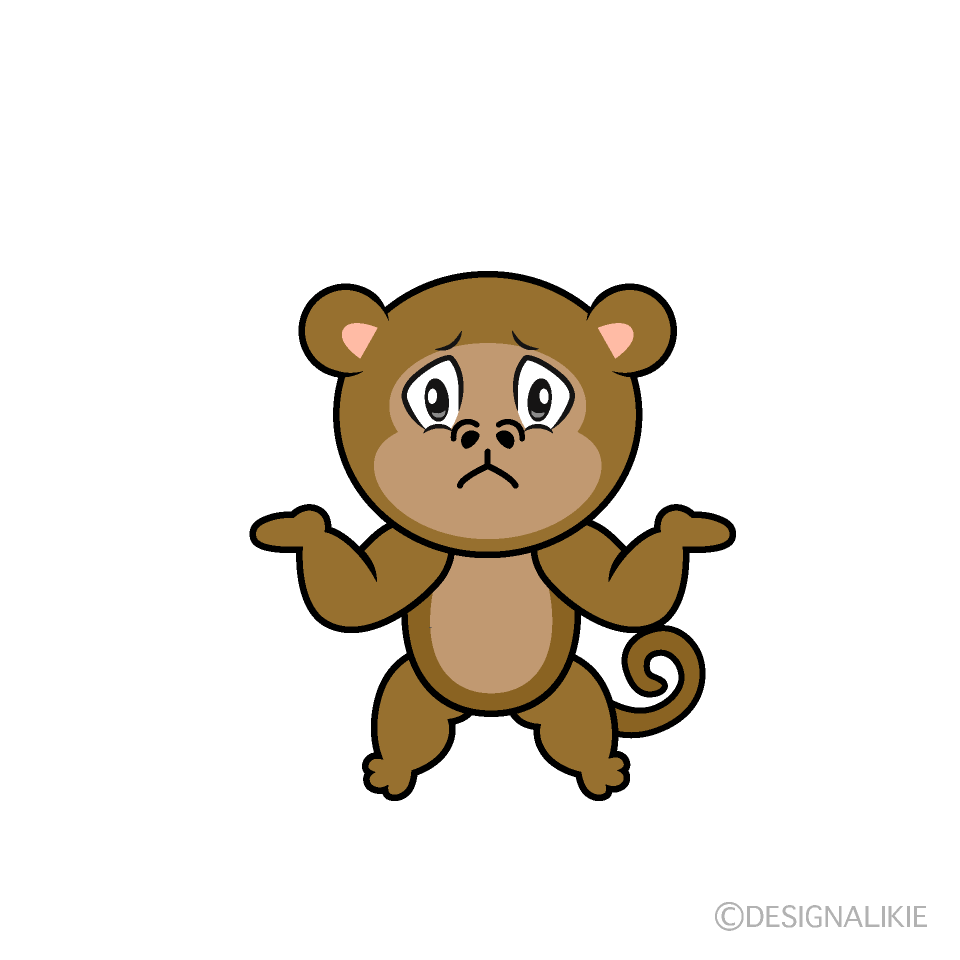 Troubled Monkey Cartoon Character Image