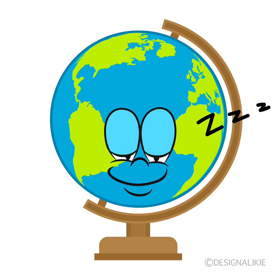 Sleeping Globe Cartoon Character Image