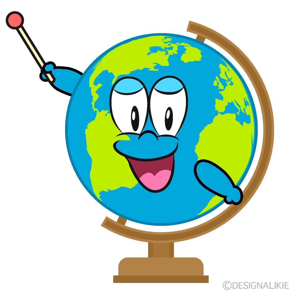 Speaking Globe Cartoon Character Image