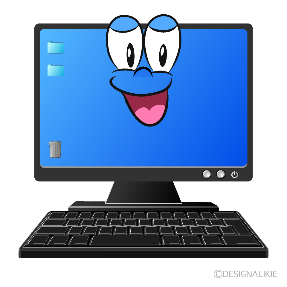 Smiling Computer Cartoon Character Image