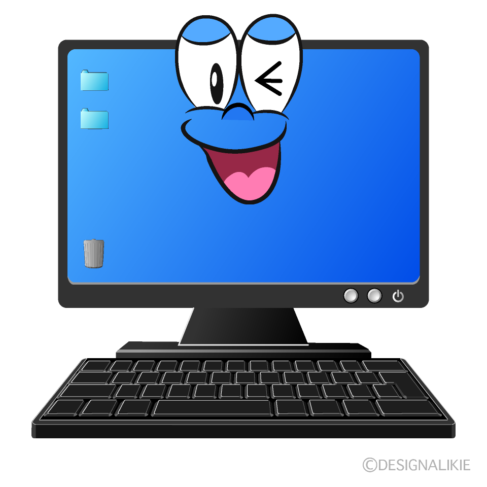 Laughing Computer Cartoon Character Image