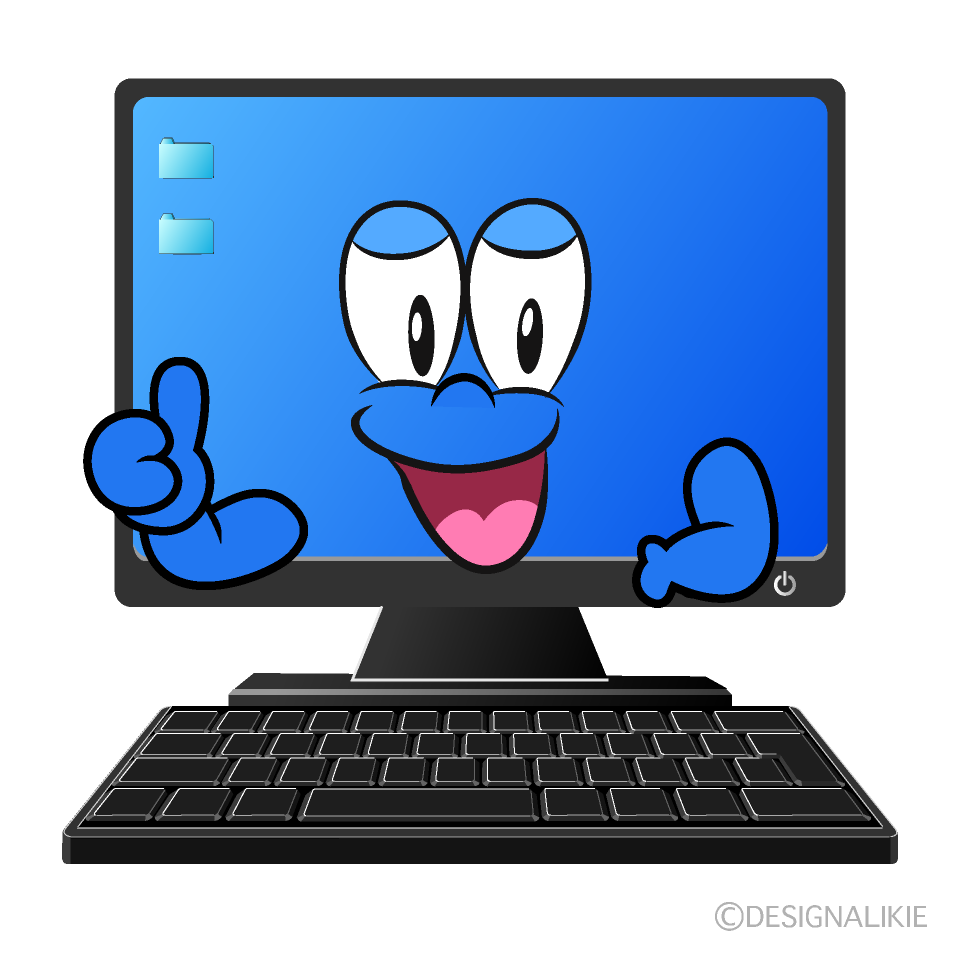 Thumbs up Computer Cartoon Character Image