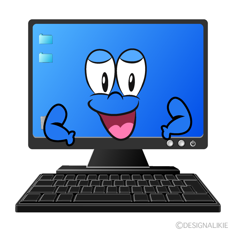 Confident Computer Cartoon Character Image