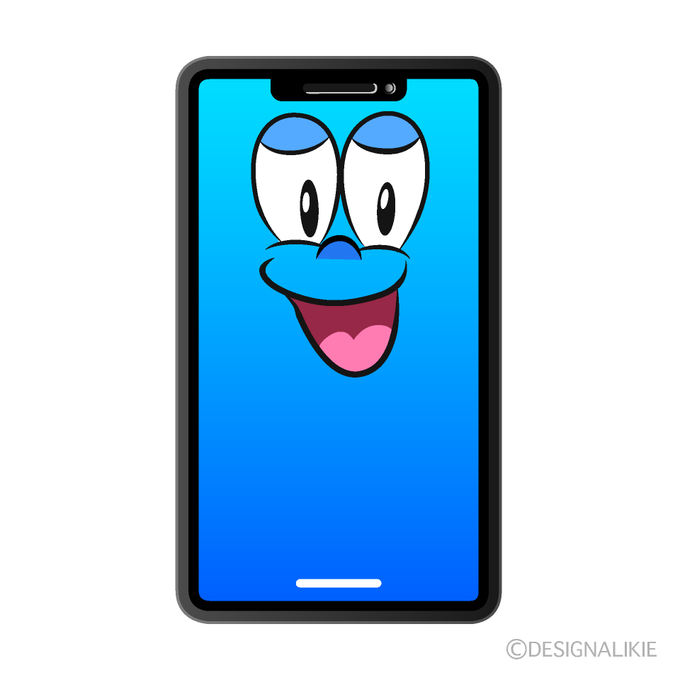 Smiling Phone Cartoon Character Image
