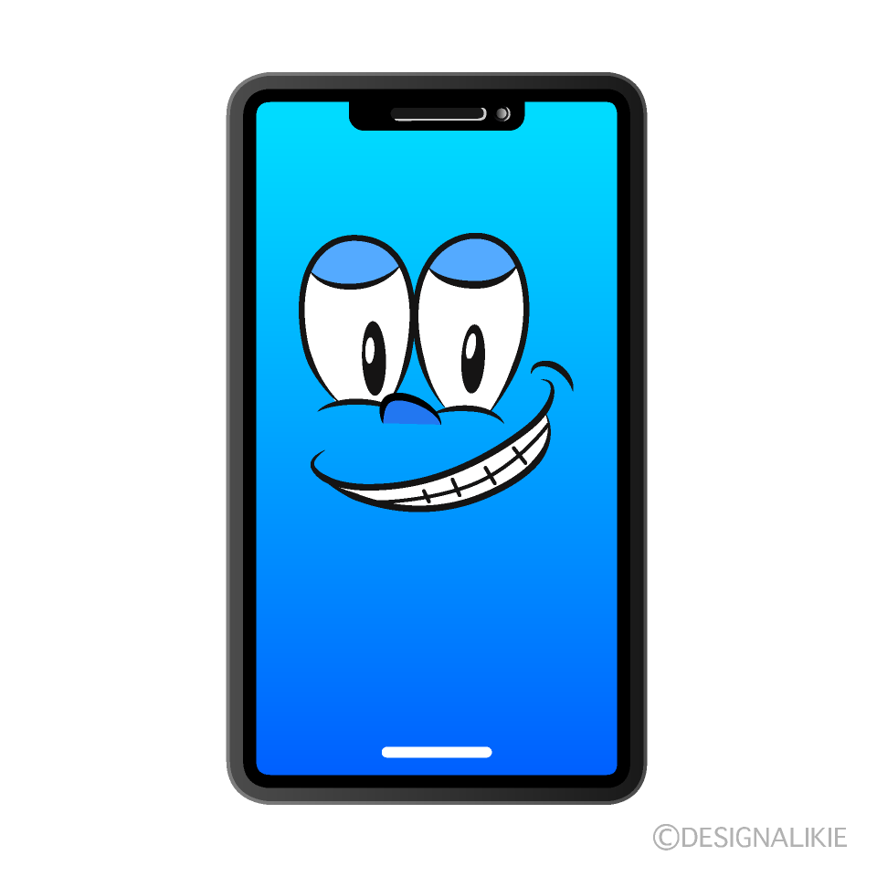 Grinning Phone Cartoon Character Image