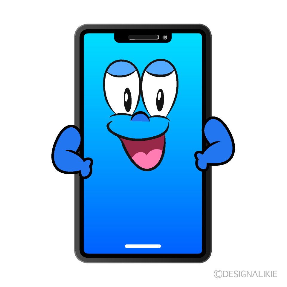 Confident Phone Cartoon Character Image