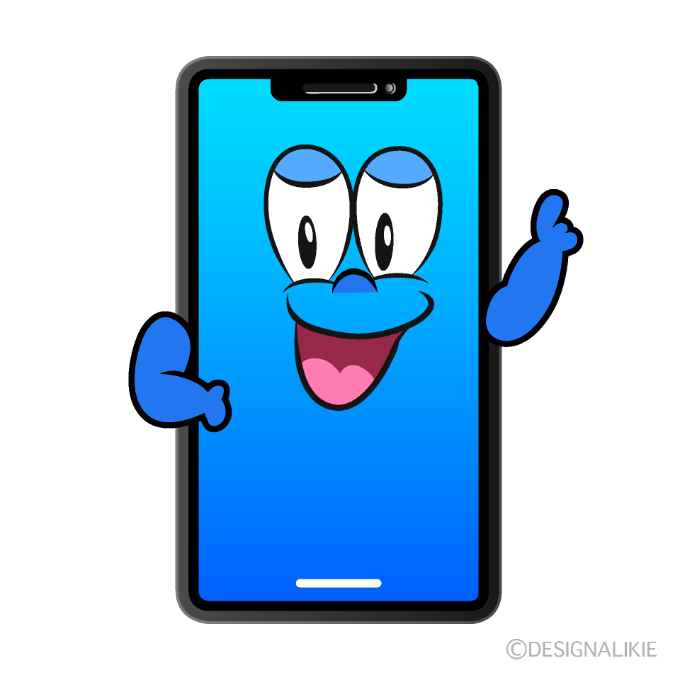 Posing Phone Cartoon Character Image