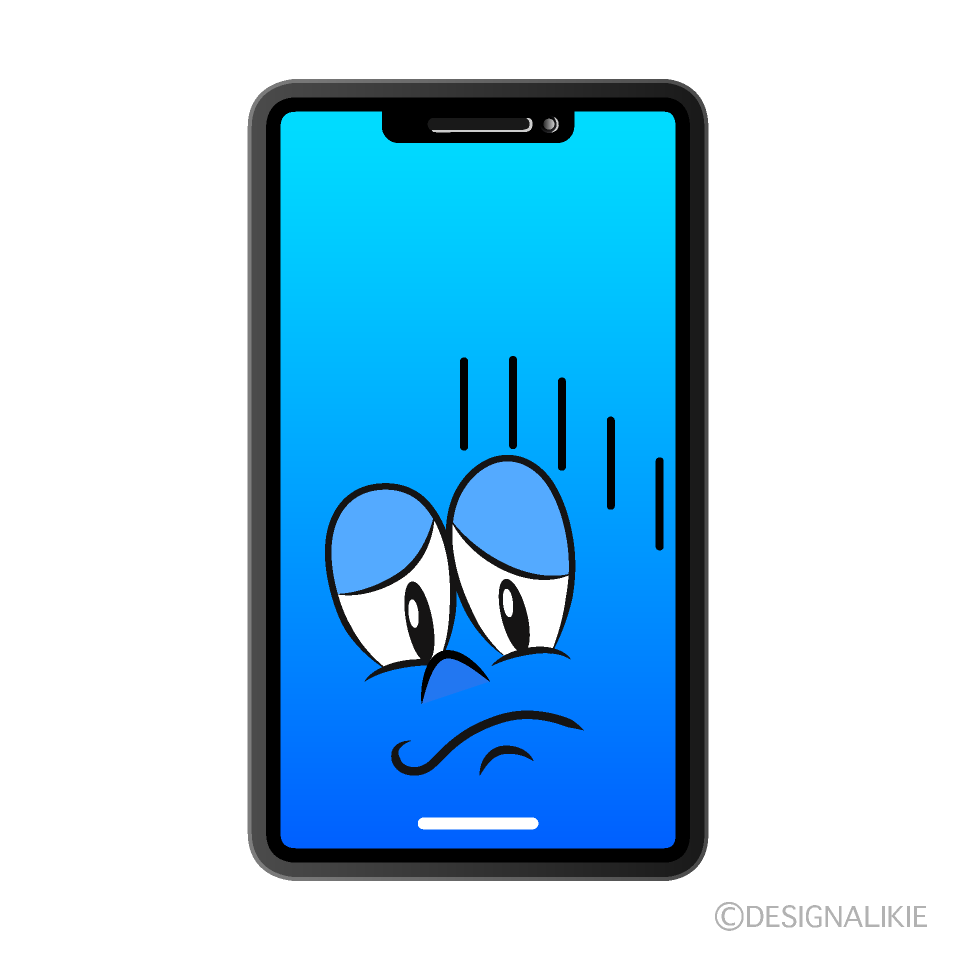 Depressed Phone Cartoon Character Image