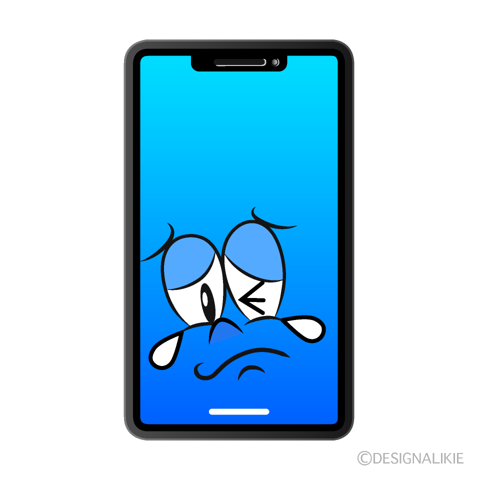 Crying Phone Cartoon Character Image
