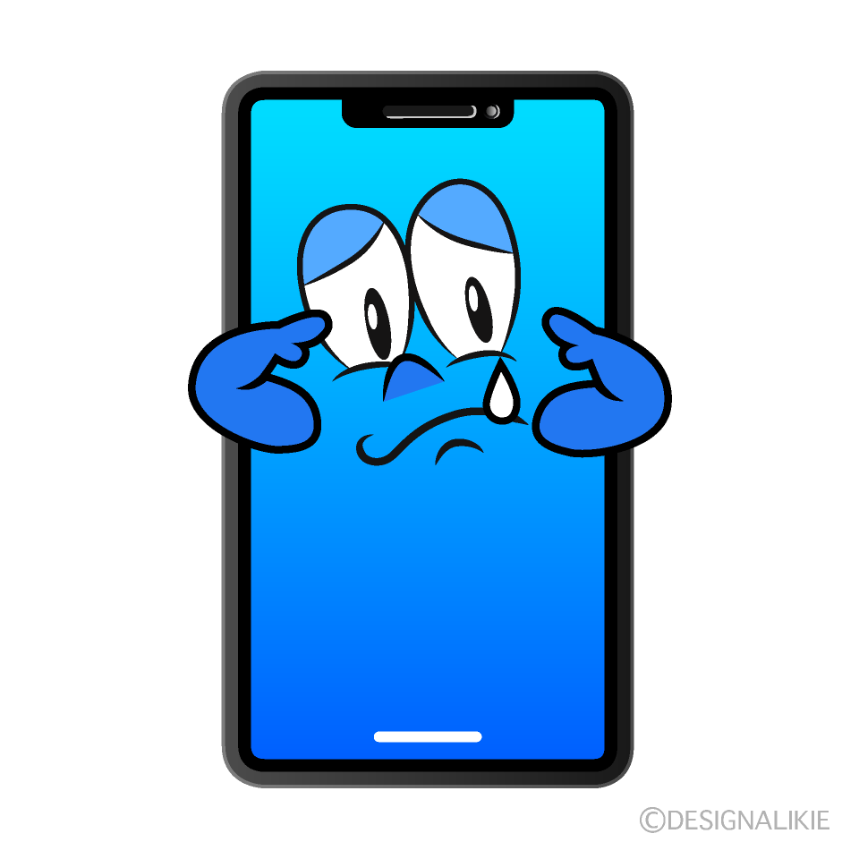 Sobbing Phone Cartoon Character Image