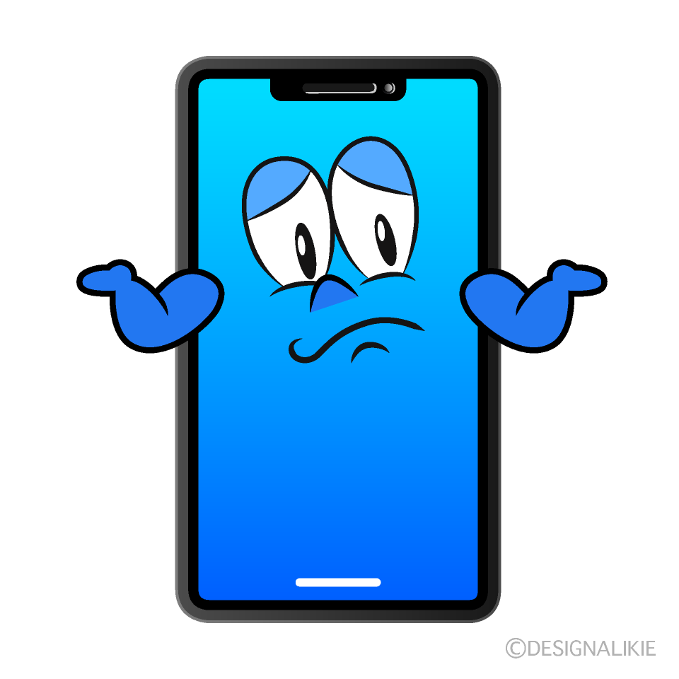 Troubled Phone Cartoon Character Image