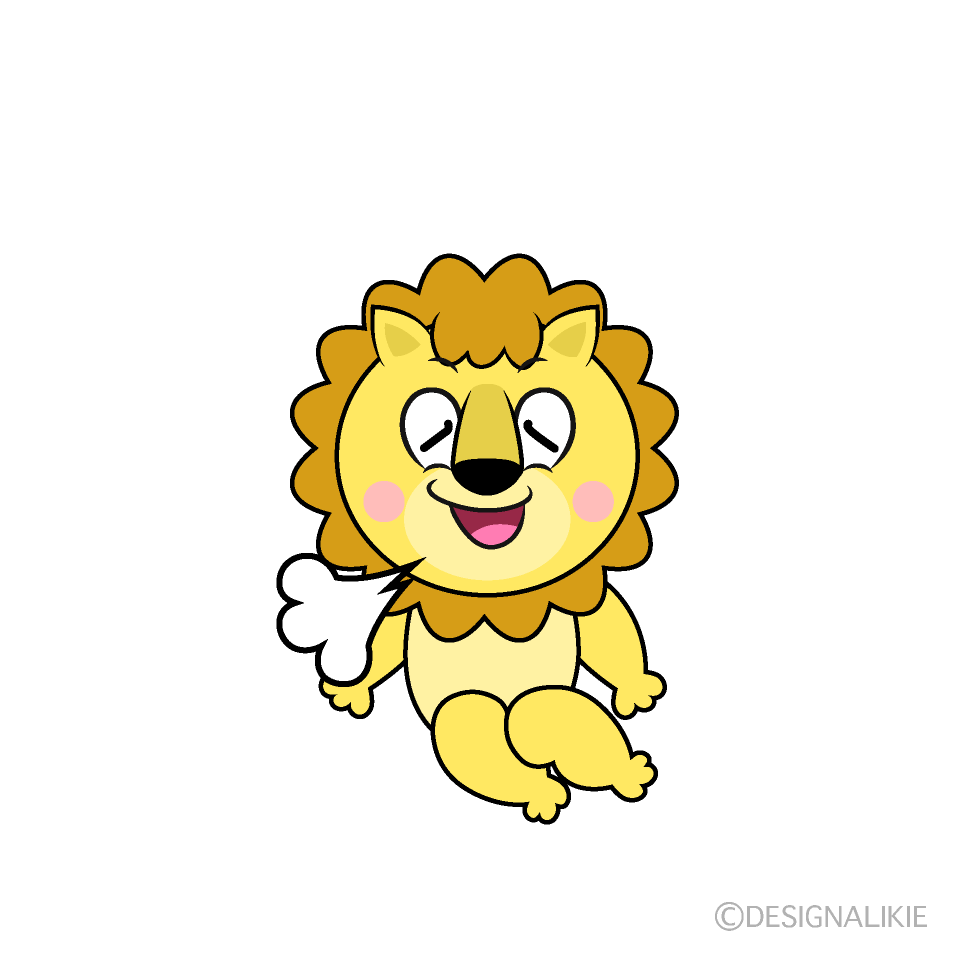 Relaxing Lion Cartoon Character Image