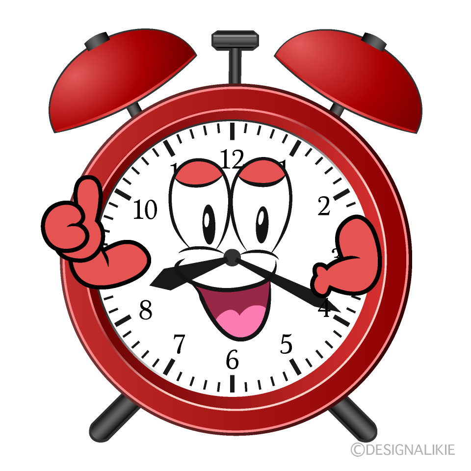 Thumbs up Alarm Clock Cartoon Character Image