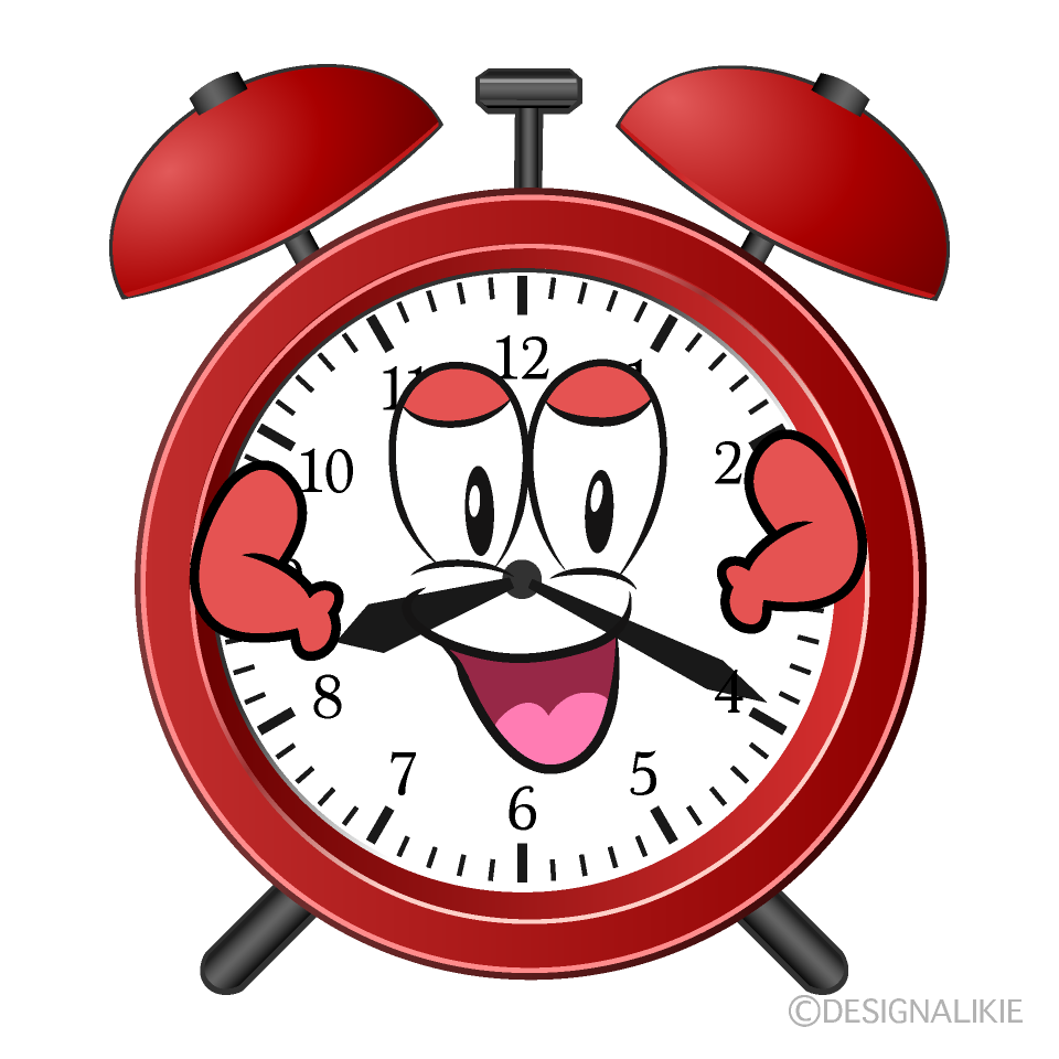 Confident Alarm Clock Cartoon Character Image