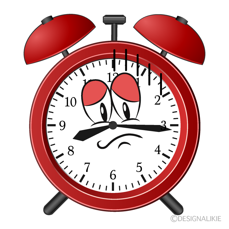 Depressed Alarm Clock Cartoon Character Image