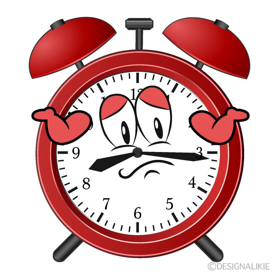 Troubled Alarm Clock Cartoon Character Image