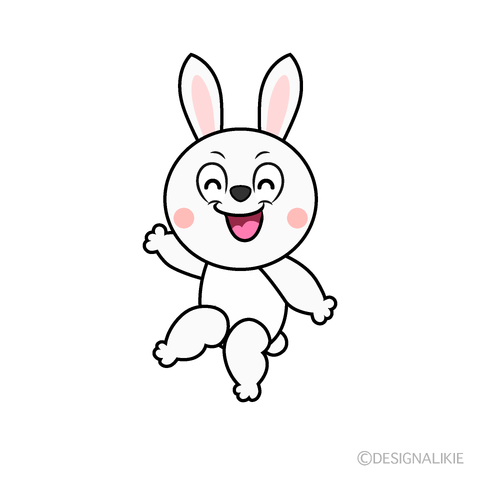 Smiling White Rabbit Cartoon Character Image