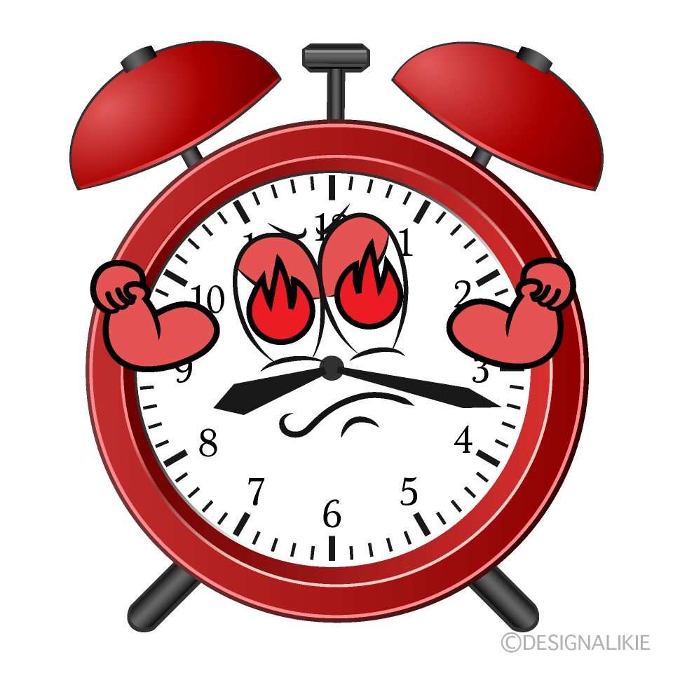 Burning Alarm Clock Cartoon Character Image