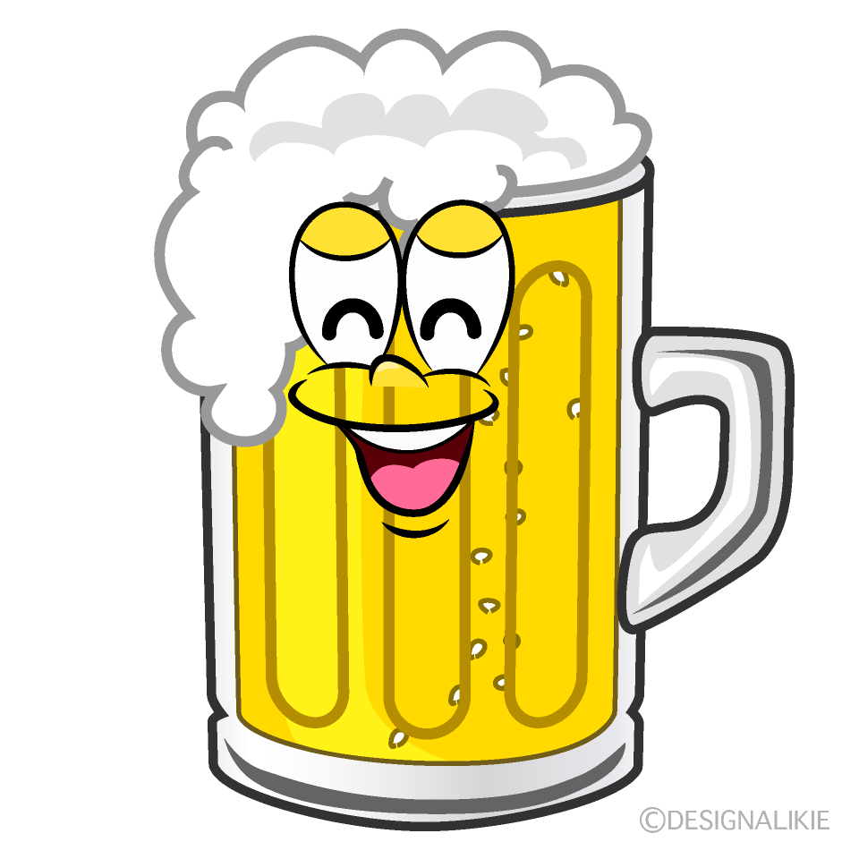 Smiling Beer Cartoon Character Image