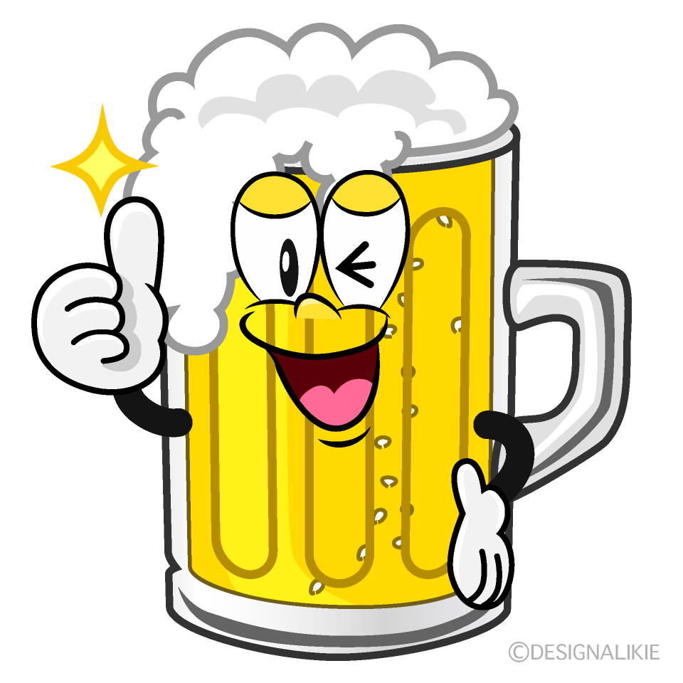 Thumbs up Beer Cartoon Character Image
