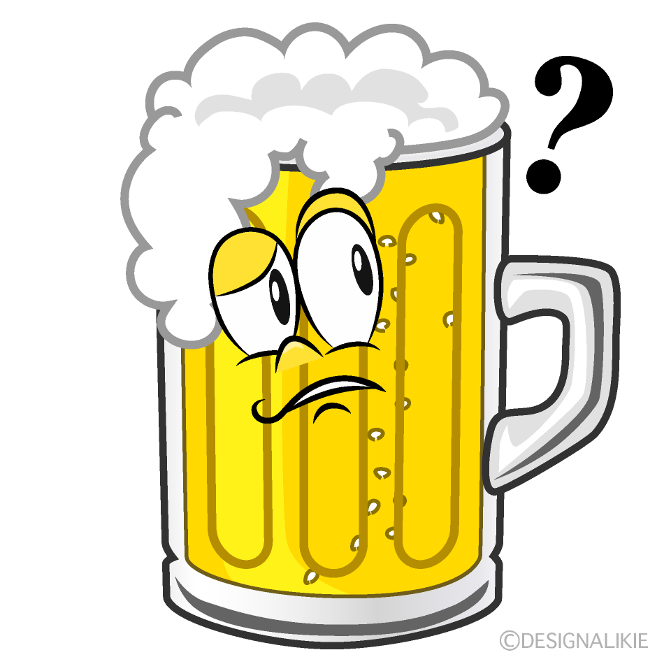 Thinking Beer Cartoon Character Image
