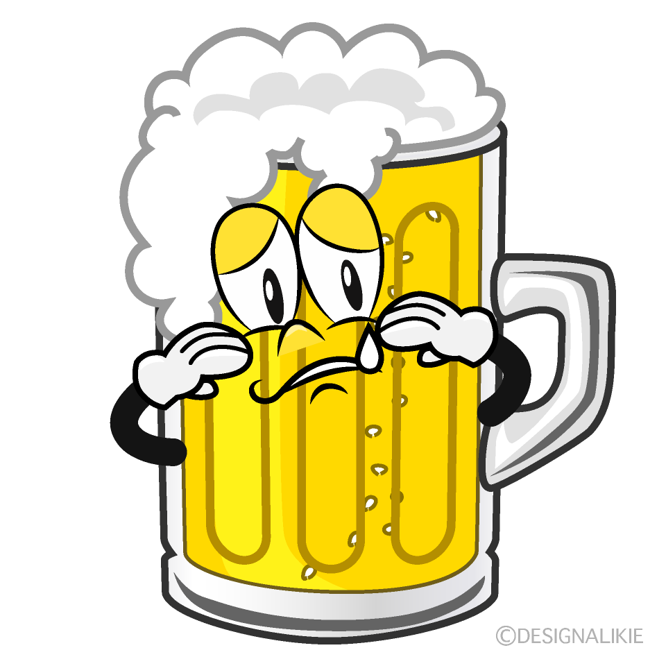 Sobbing Beer Cartoon Character Image