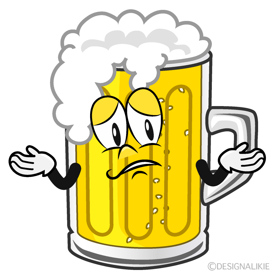 Troubled Beer Cartoon Character Image