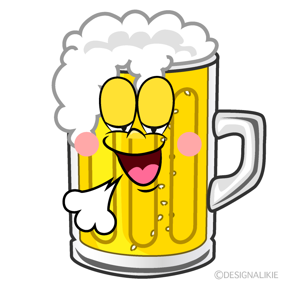 Relaxing Beer Cartoon Character Image