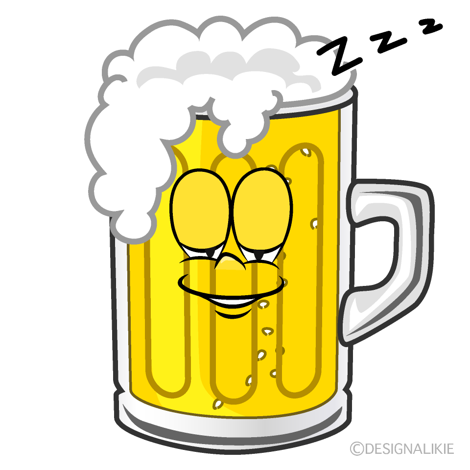 Sleeping Beer Cartoon Character Image