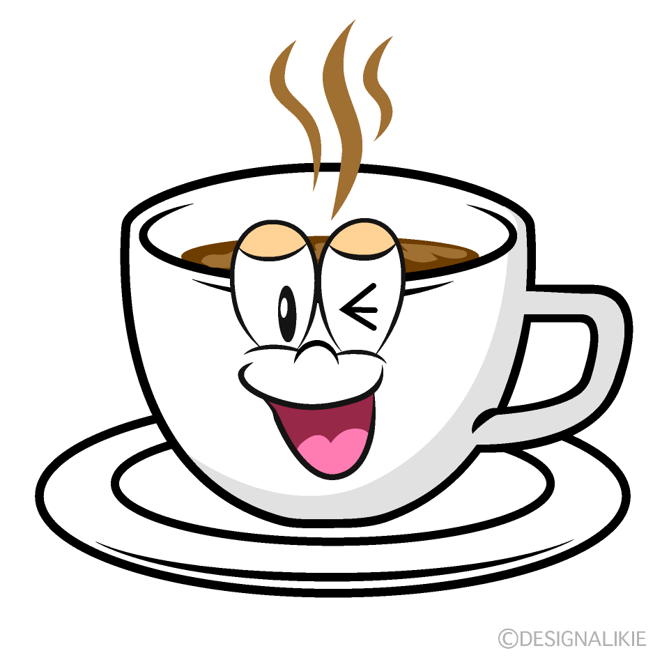Laughing Coffee Cartoon Character Image