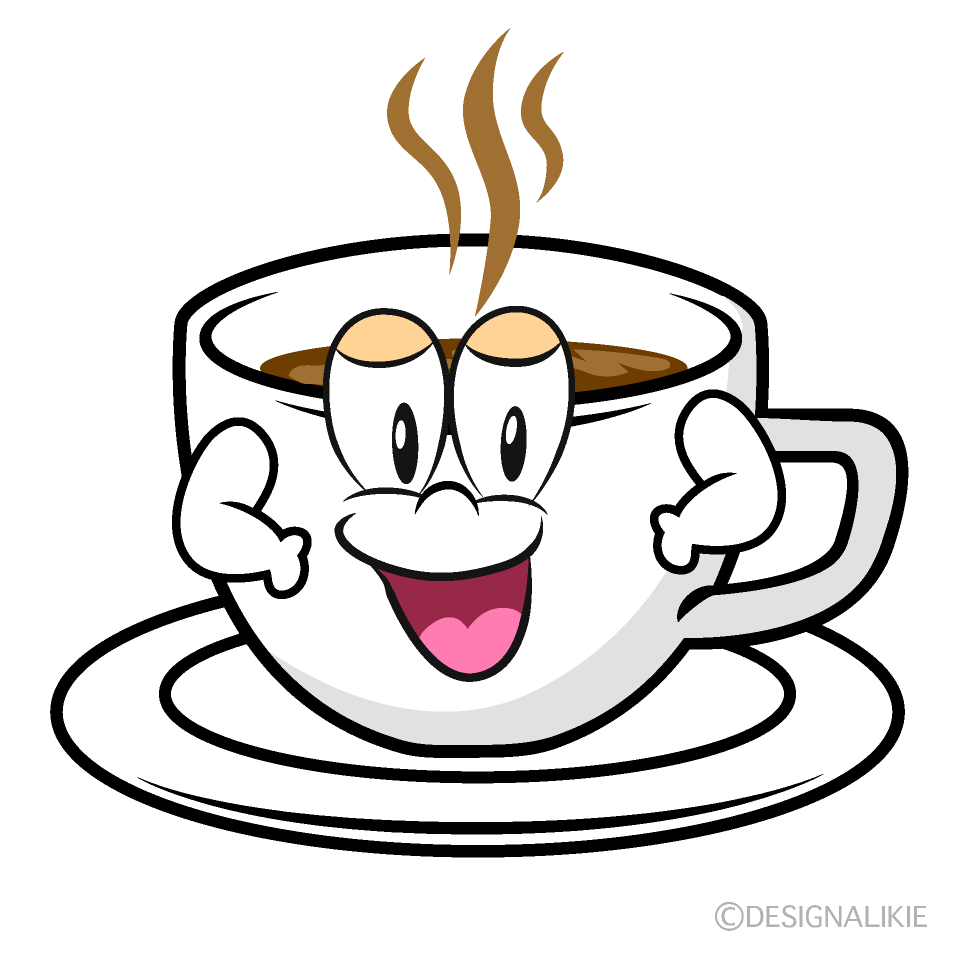 Cofident Coffee Cartoon Character Image