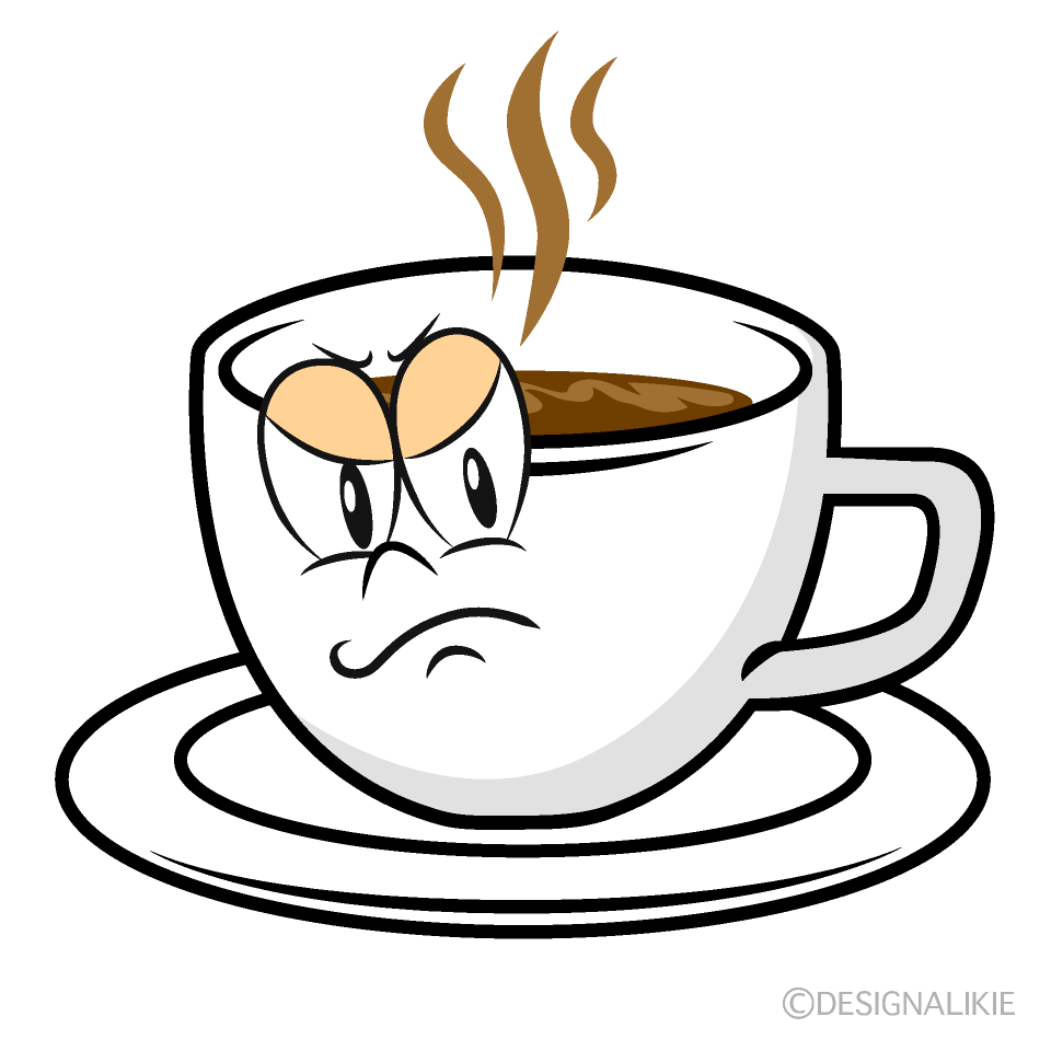 Angry Coffee Cartoon Character Image