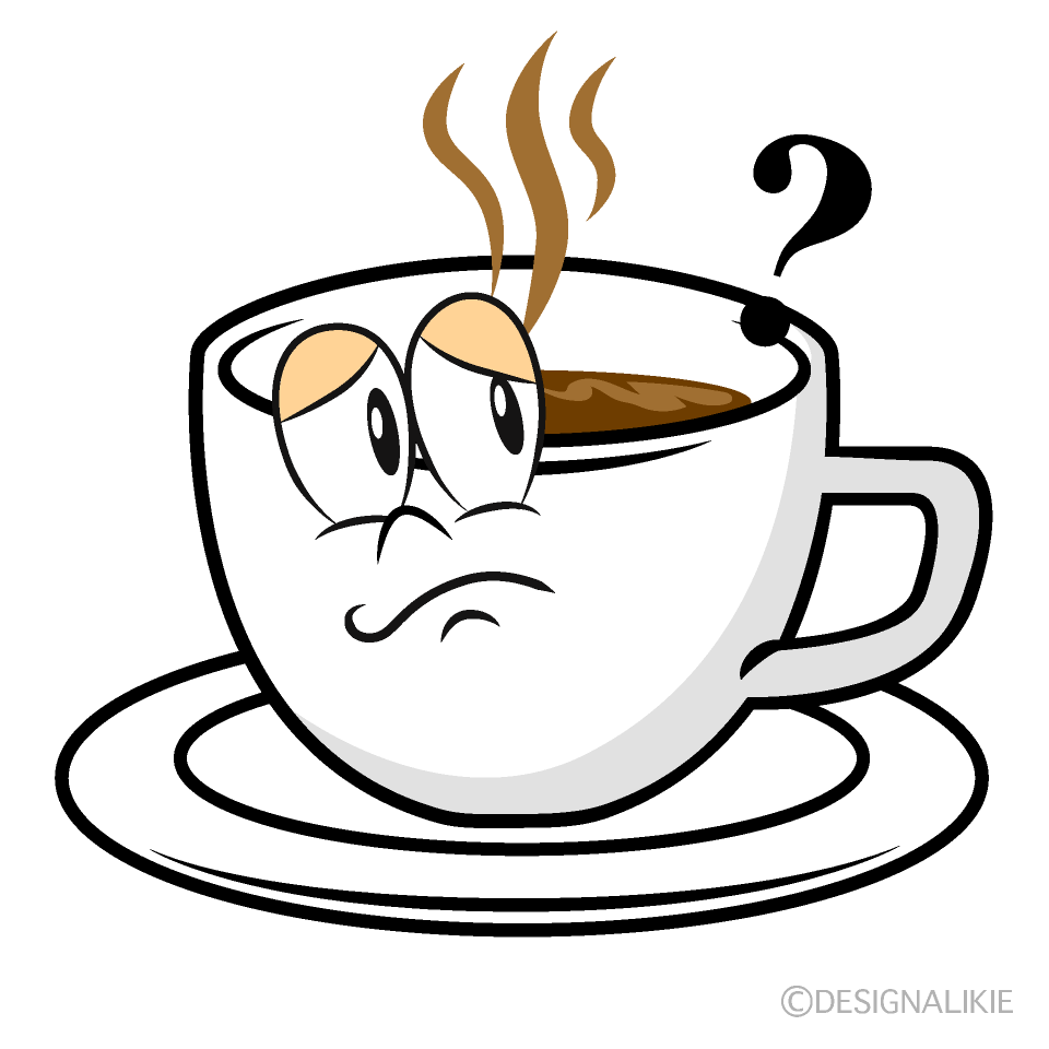 Thinking Coffee Cartoon Character Image