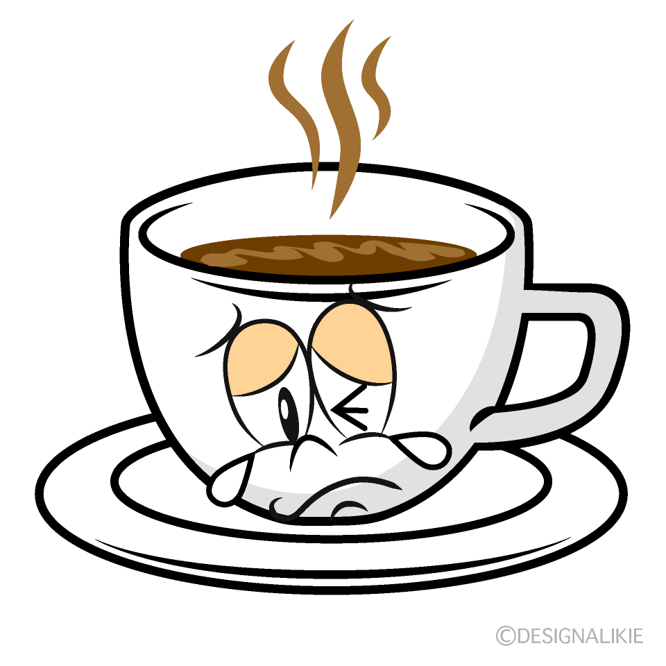 Crying Coffee Cartoon Character Image