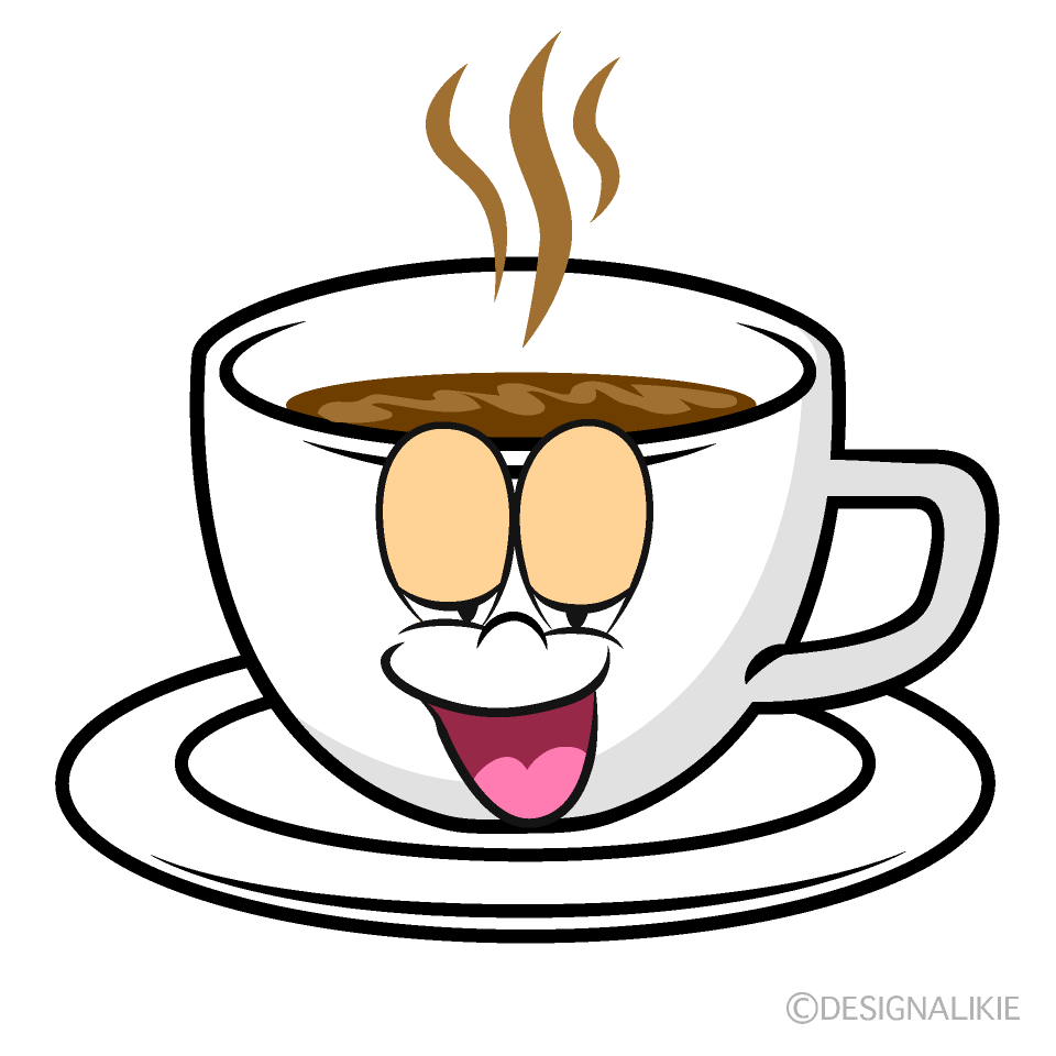Relaxing Coffee Cartoon Character Image