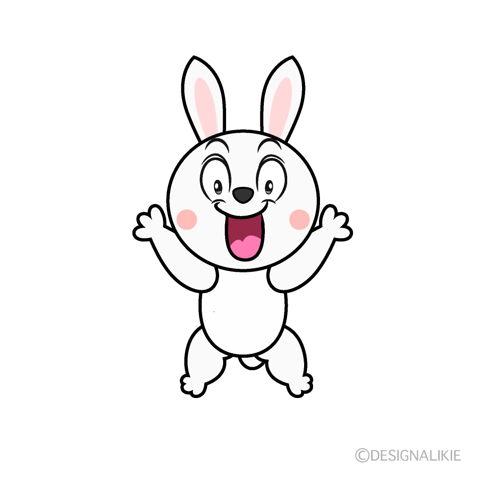 Surprised White Rabbit Cartoon Character Image