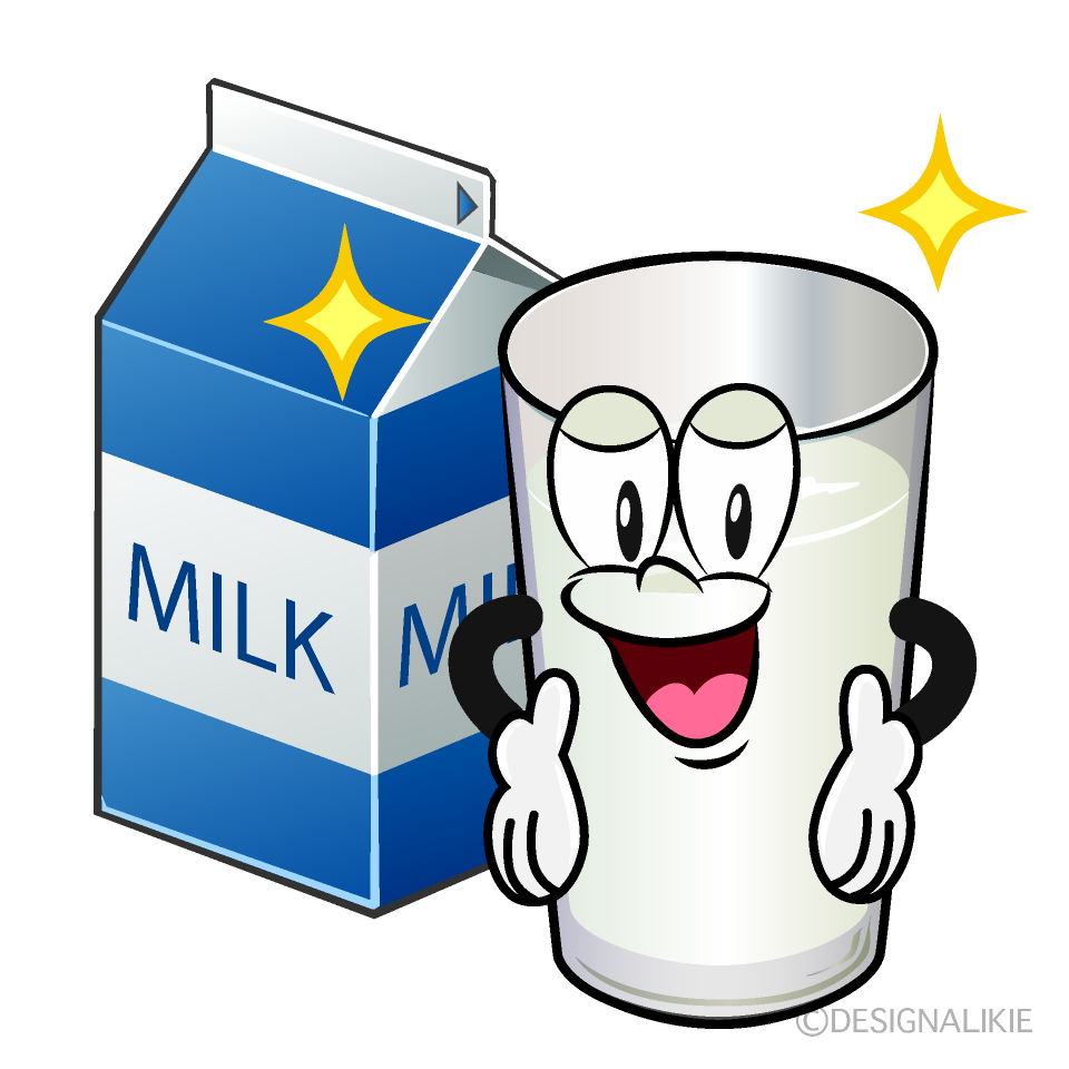 Confident Milk Cartoon Character Image